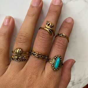 Mermaid Style Stacking Rings festival gold free people